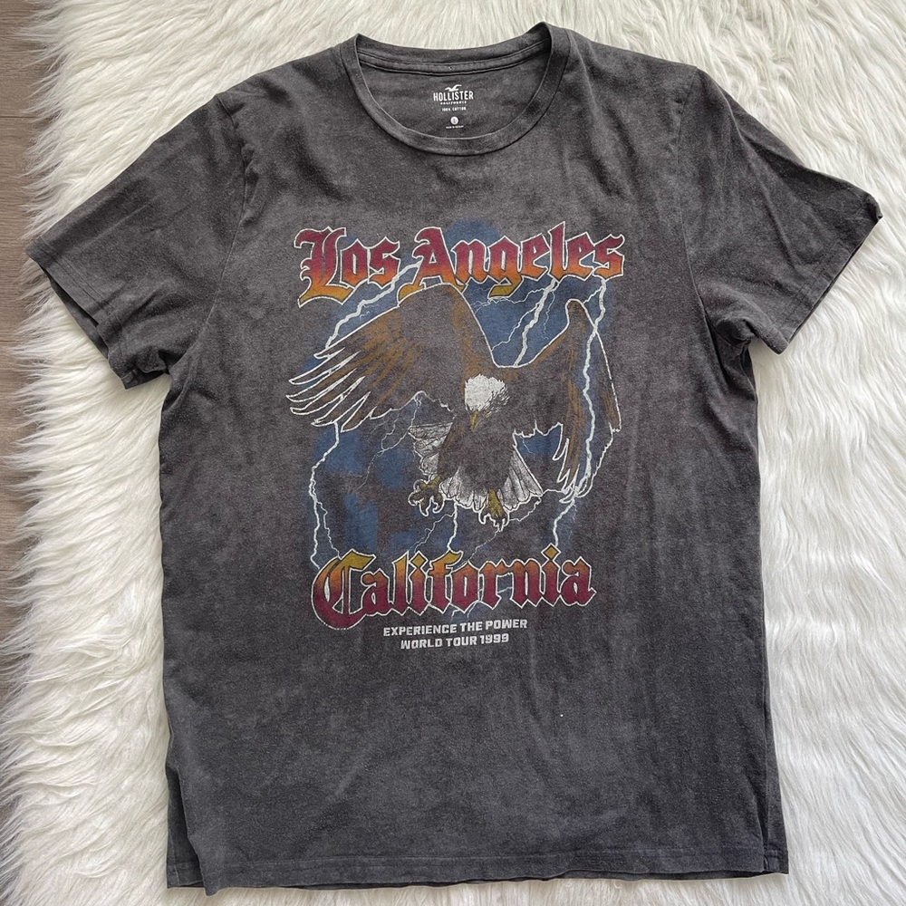 Hollister Los Angeles California World Tour Eagle Graphic T-shirt Men Large